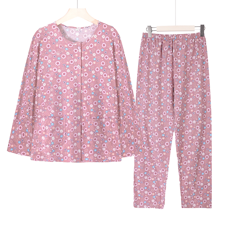 2201-挂拍-舒适亲肤全棉长袖长裤睡衣拿套装