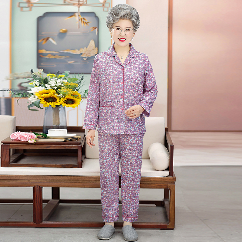 2307-舒适纯棉春秋长袖家居服套装