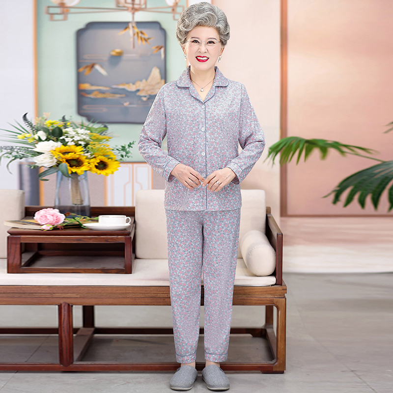 2307-舒适纯棉春秋长袖家居服套装