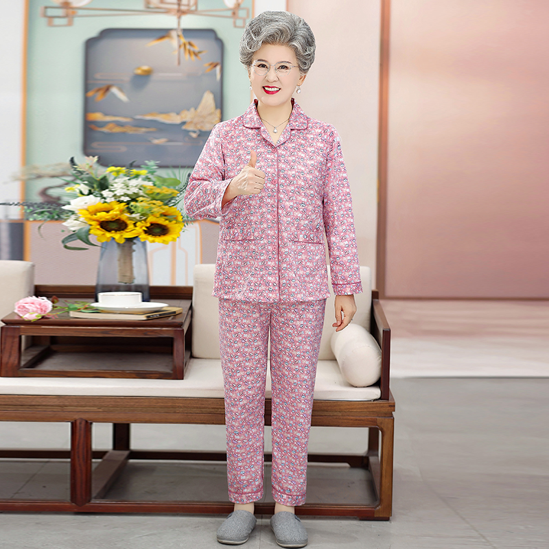 2307-舒适纯棉春秋长袖家居服套装