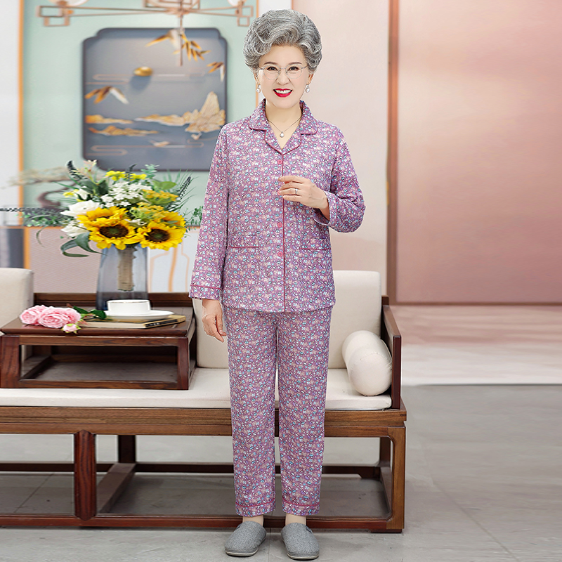 2307-舒适纯棉春秋长袖家居服套装