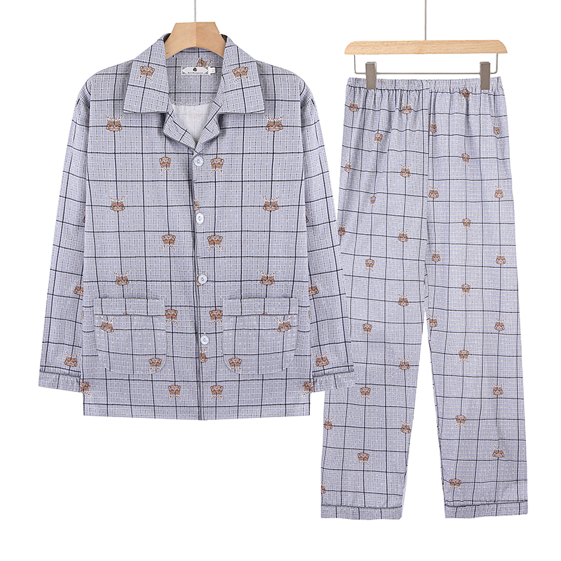 2308-舒适休闲秋款男装长袖睡衣套装