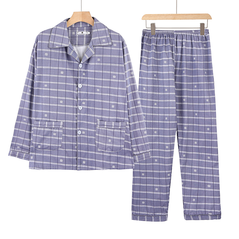 2308-舒适休闲秋款男装长袖睡衣套装