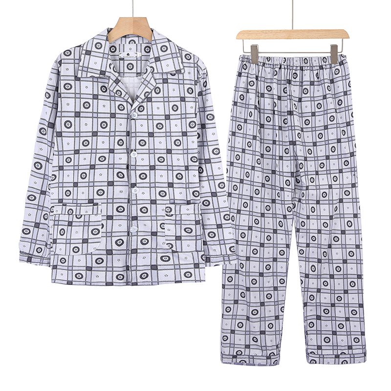 2308-舒适休闲秋款男装长袖睡衣套装