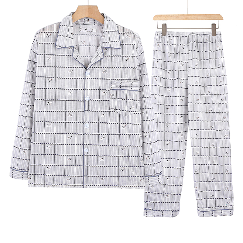 2309-舒适时尚春秋男装长袖睡衣