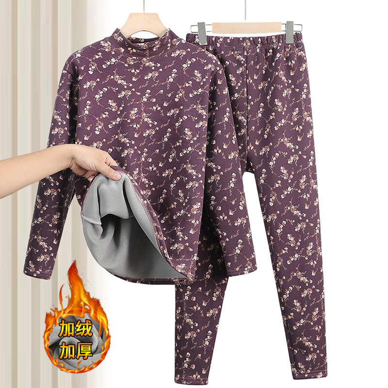 9232-时尚舒适保暖绒加厚德绒套装