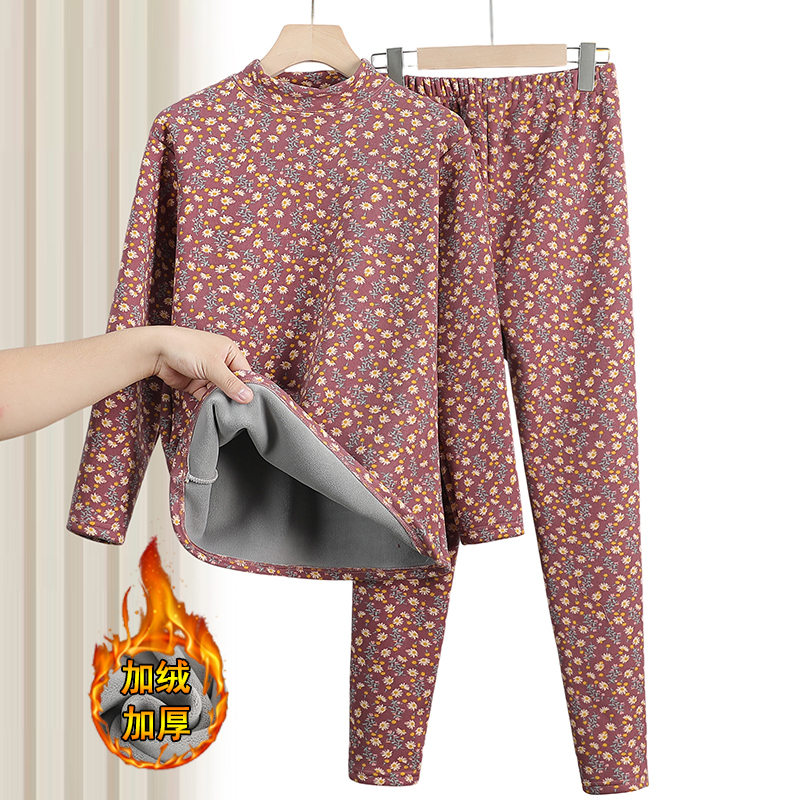 9232-时尚舒适保暖绒加厚德绒套装