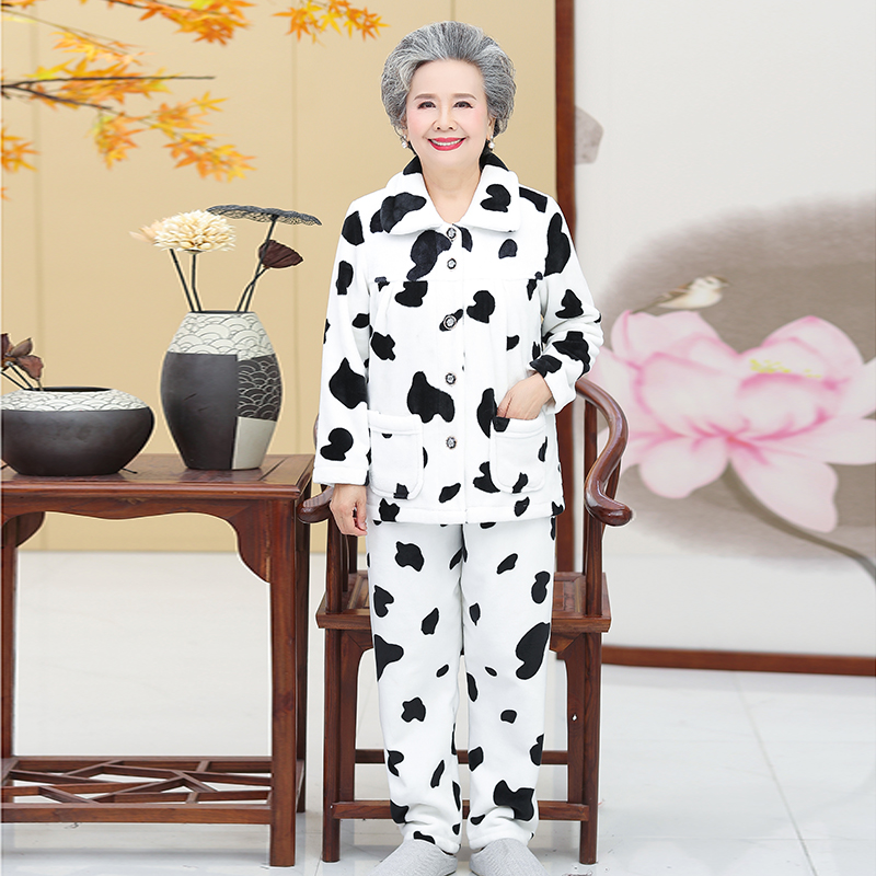 9662-舒适保暖印花法兰绒开衫