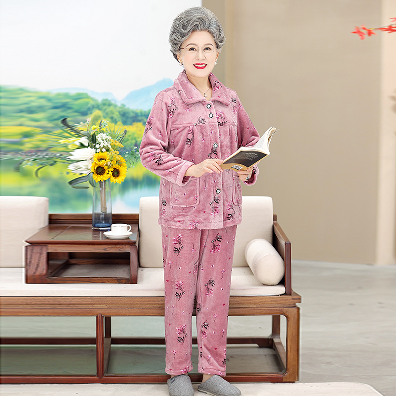 9662-舒适保暖印花法兰绒开衫