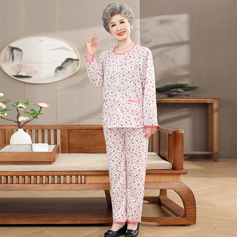 J13款新款时尚奶奶家居服