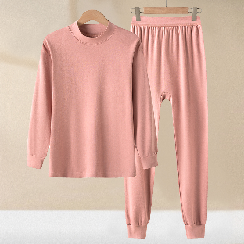 2177款新款时尚纯棉内衣套装挂拍 XL 半高领豆沙