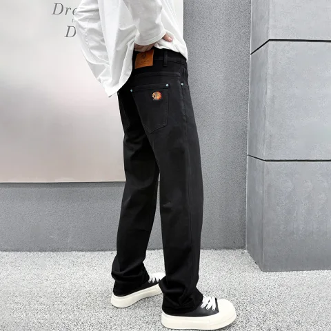 2025年秋冬季新款黑色高端牛仔裤男士秋季宽松百搭潮牌休闲长裤子 28 黑色