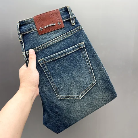 2025年秋冬新款蓝色高端牛仔裤男士秋季宽松百搭直筒裤休闲长裤子