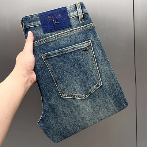 2025年秋冬季新款蓝色高端牛仔裤男士秋季宽松百搭潮牌休闲长裤子