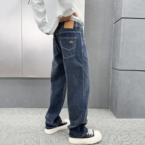 2025年秋冬新款高端百搭牛仔裤男士长裤秋季宽松直筒裤休闲工装裤