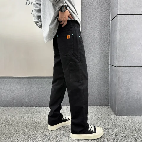 2025年秋冬新款高端百搭牛仔裤男士长裤秋季宽松直筒裤休闲工装裤