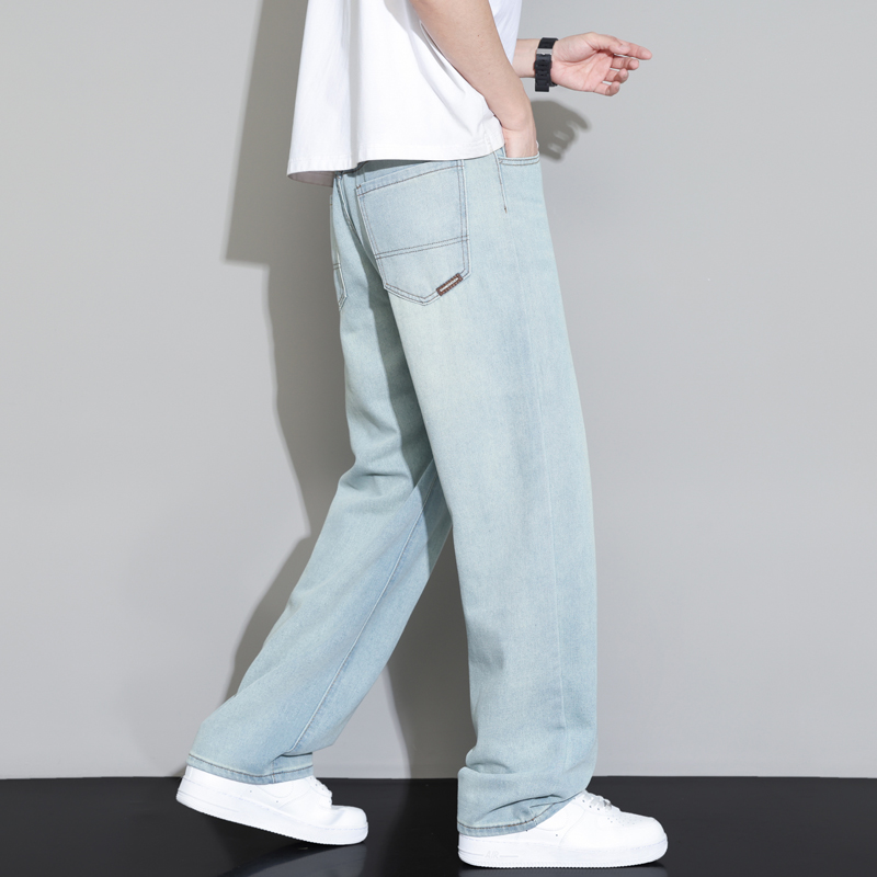 M3春夏新款青古蓝怀旧牛仔裤男士洗水休闲长裤