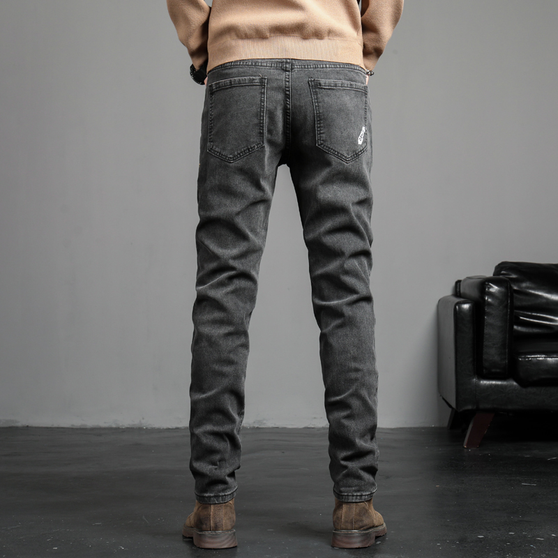 3607 秋冬季修身牛仔裤男韩版潮流小脚裤2025男士百搭休闲长裤子男潮牌
