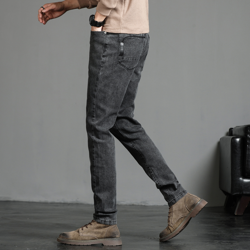 3605 秋冬季修身牛仔裤男韩版潮流小脚裤2025男士百搭休闲长裤子男潮牌