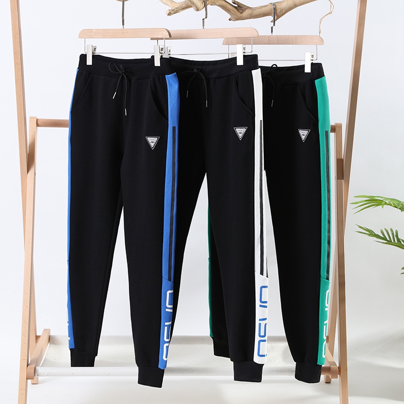 TZ859新款时尚休闲圆领套装 3XL 黑拼白裤子