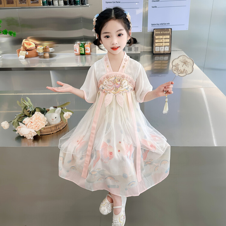 小悦芽&小金鱼汉服连衣裙 100cm 粉色