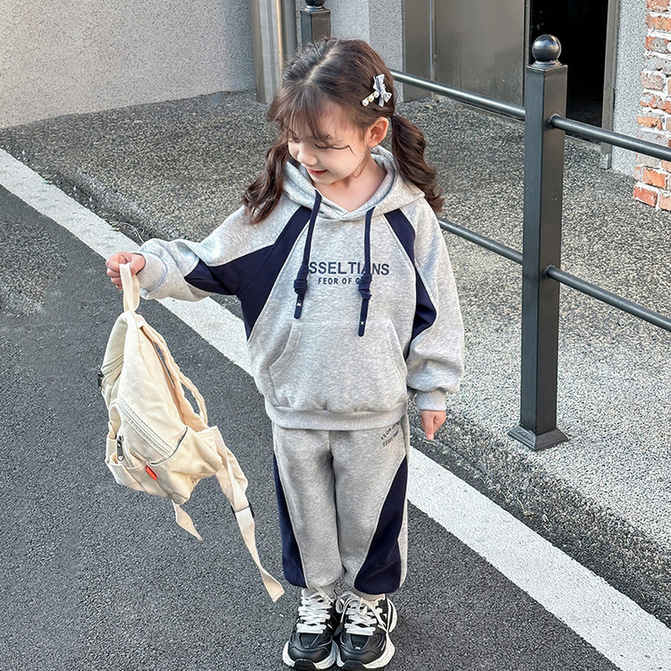 贝小贝&连帽套装 90cm 灰色